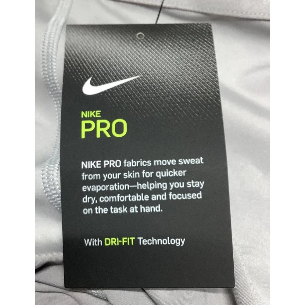 NEW Nike Pro Tight Fit Gray Shorts w/Cinch Ties Women's Size Large BV3292-059